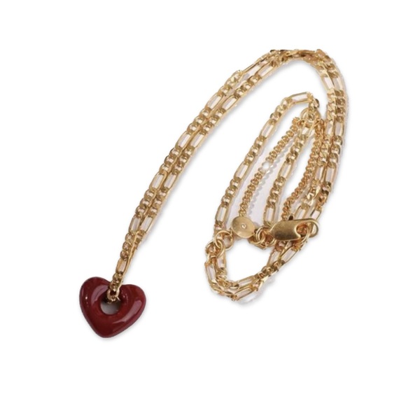 Madewell Enamel Heart Pendant Necklace NWOT - Picture 9 of 15